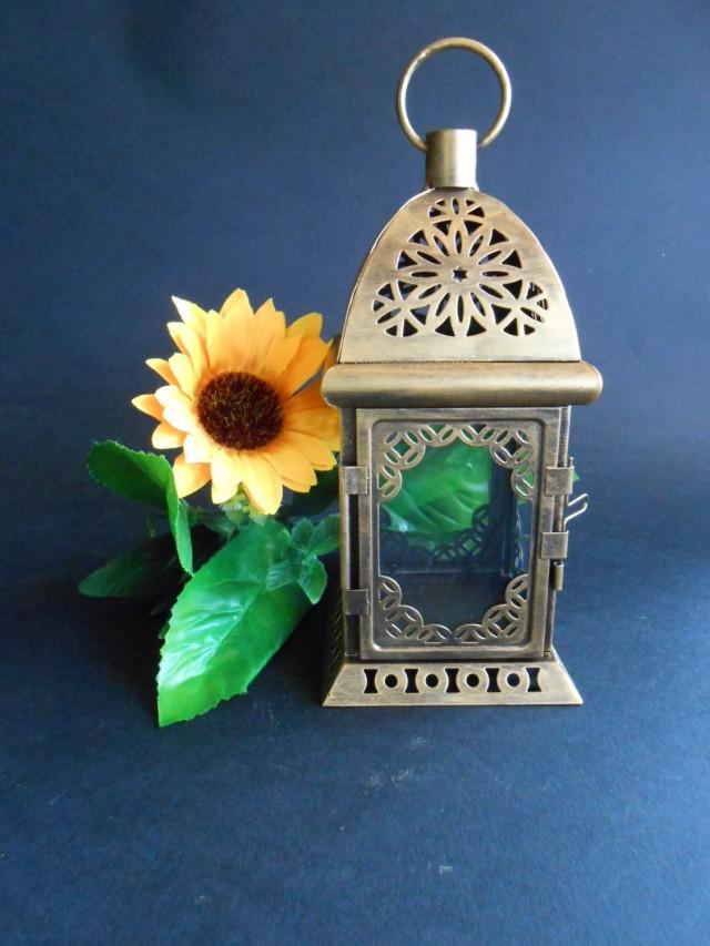 Set Of 10 Rustic Lantern, Gold Wedding Lighting, Moroccan Lantern, Wedding Lantern,Candle Holder