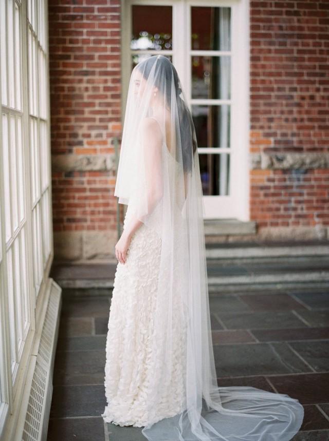 ivory blusher wedding veils