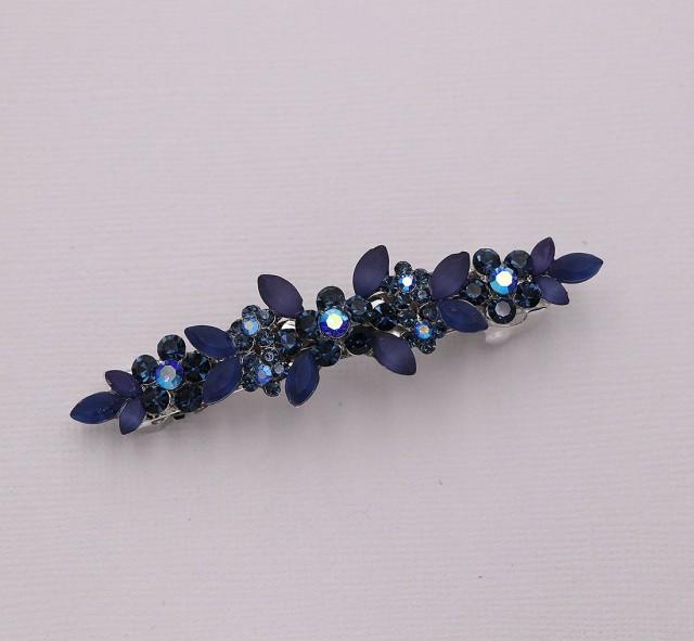 Sapphire Blue Crystal Rhinestone Barrette, Wedding Crystal Hair Clip