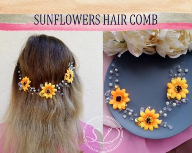 sunflower hair piece