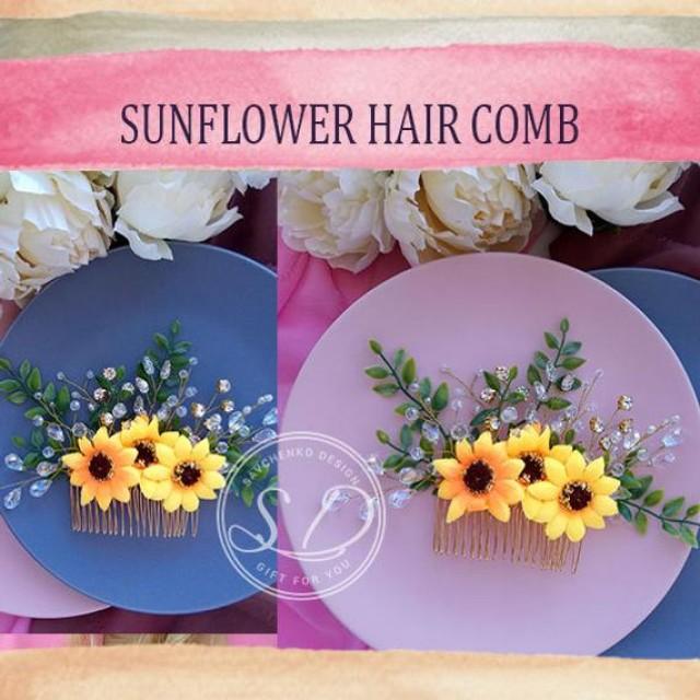 Sunflowers Hair Comb Wedding Hair Accessories Sun Flower