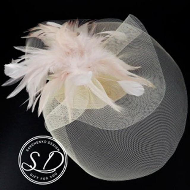 Fascinator Headband Ivory Meghan Markle Hat Kentucky Derby Hat Feather