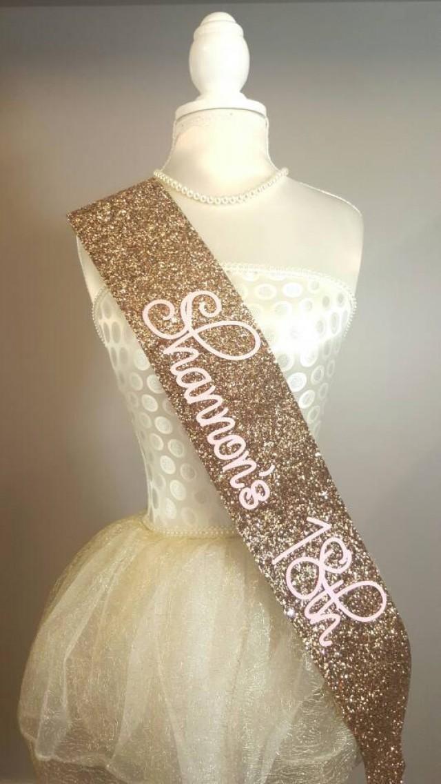 GOLD Glitter Birthday Goddess Glitter Sash Personalised Sash Any