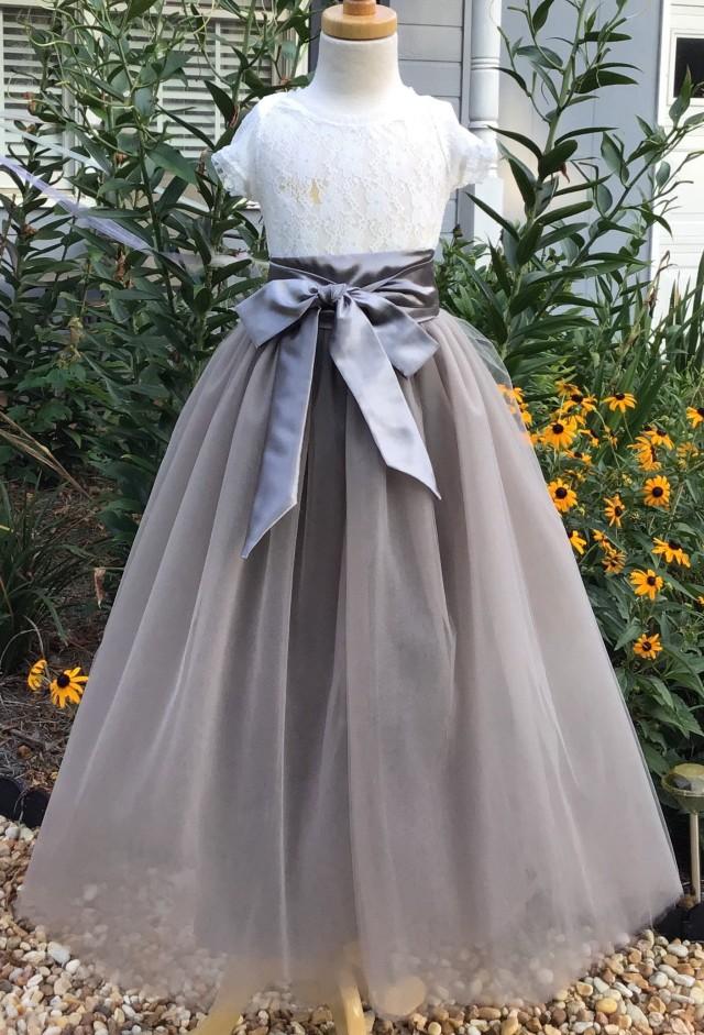 Free Shipping To USA Grey Long Tulle Skirt,Grey Tutu Skirt For Flower ...