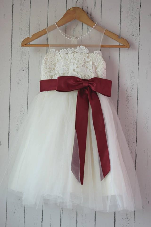 burgundy flower girl sash