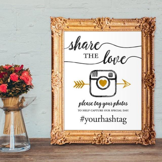 Wedding Hashtag Sign Share The Love Hashtag Sign Please Tag Your