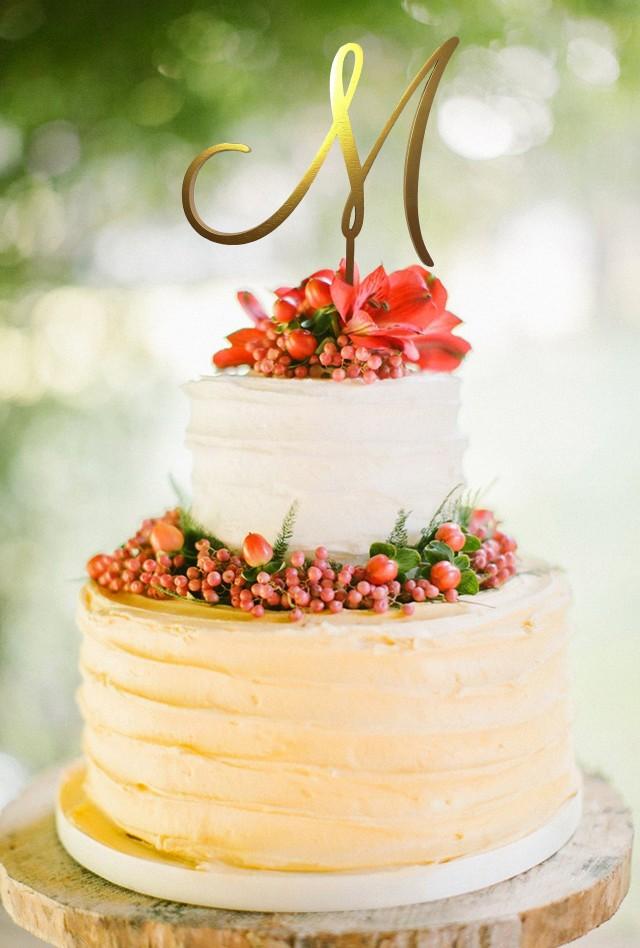 Wedding Cake Topper Cake Topper Letter M Initials Cake Topper