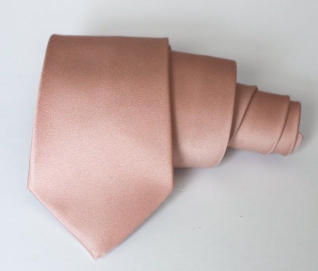Rose Gold Tie - Italian Satin - Rose Gold Wedding Neck Ties - Blush Tie ...