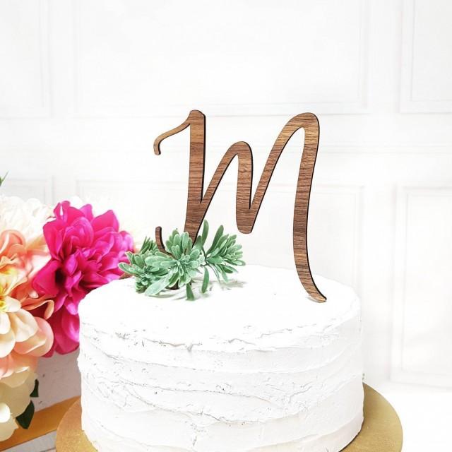 Initial Cake Topper, Letter Cake Topper, Wedding Cake Topper