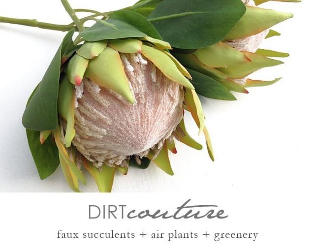 Pink Protea, Faux Protea, Large King Protea, Long Stem Protea, Faux Flower For Bridal Bouquet