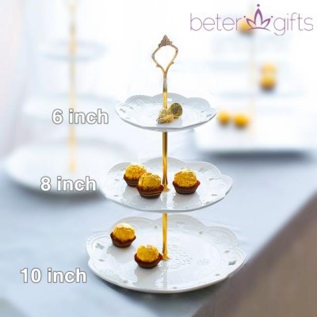 Beter Gifts New Year Decoration Desserts 3 Tier Tray Cake Stand