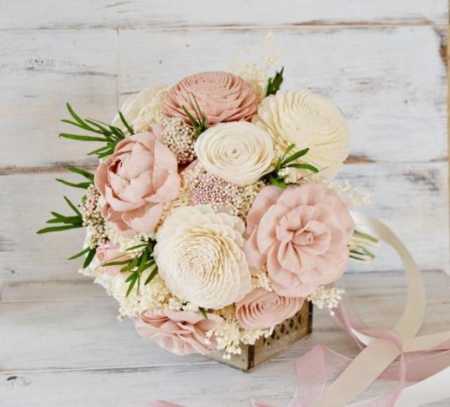 Sola Flowers Bouquet Brides Bouquet Blush Pink Sola Wood Flower Wedding Bouquet Alternative 3451