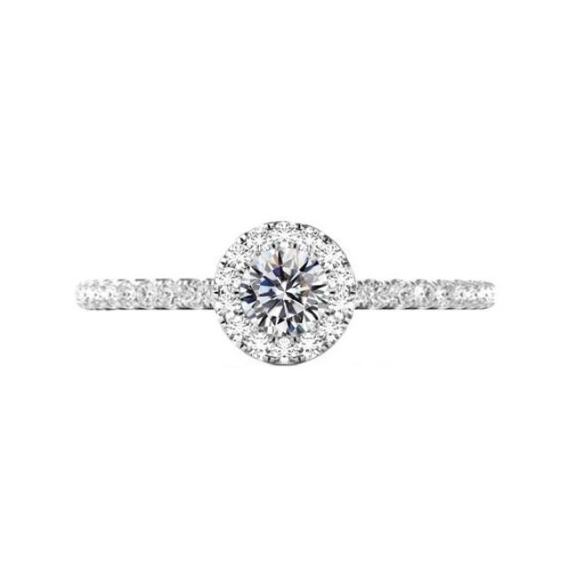 Raven Fine Jewelers, GIA 0.50 Carat Round Diamond & Halo Engagement ...