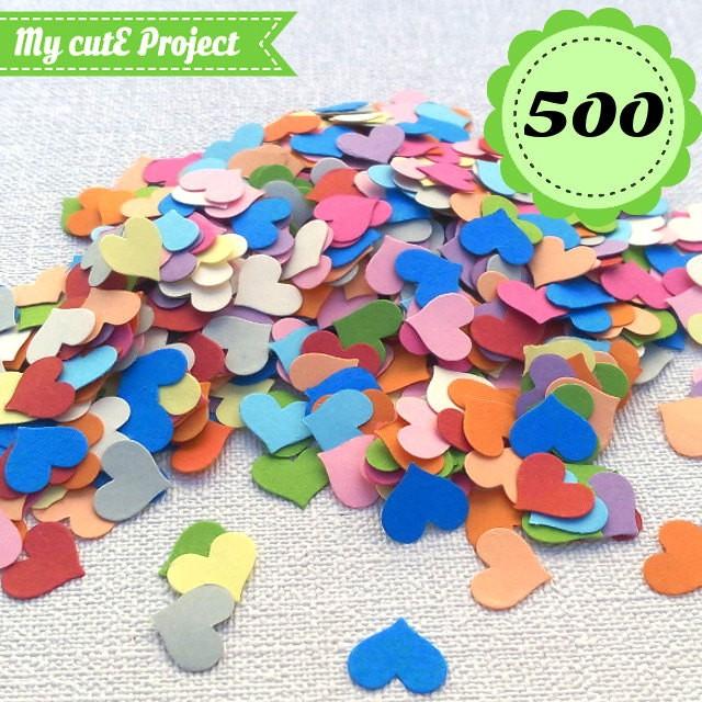 Confettis Heart Multicolor 500 Heart Scrapbooking Party Confetti
