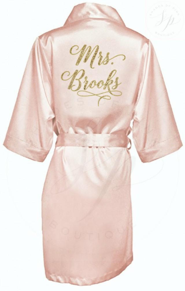 Bride Robe Wedding Day Robe Glitter Bridal Robe Bride Satin