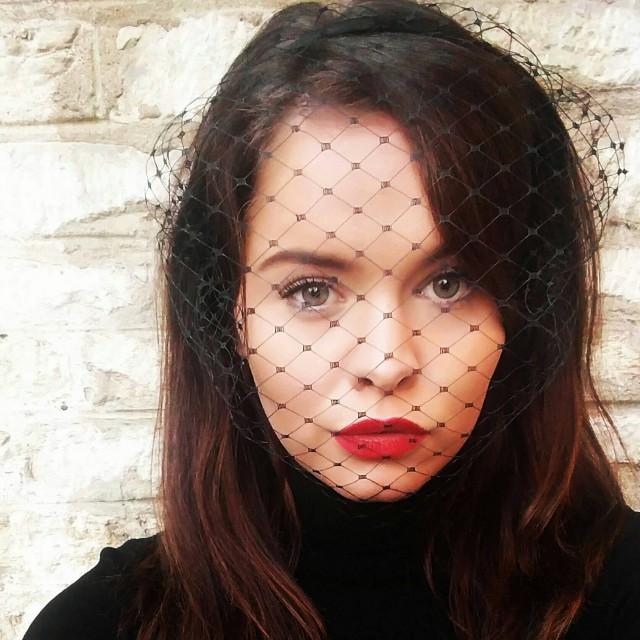 Black Veil Headband Merry Widow Fascinator Veil Birdcage Veil Funeral