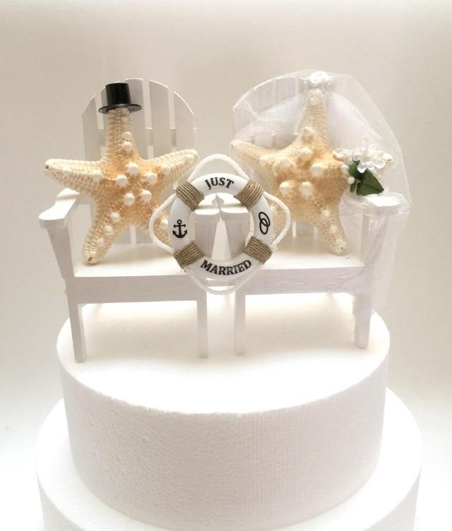 Wedding Cake Topper, Mini Life Rings, Personalized, Tropical Wedding