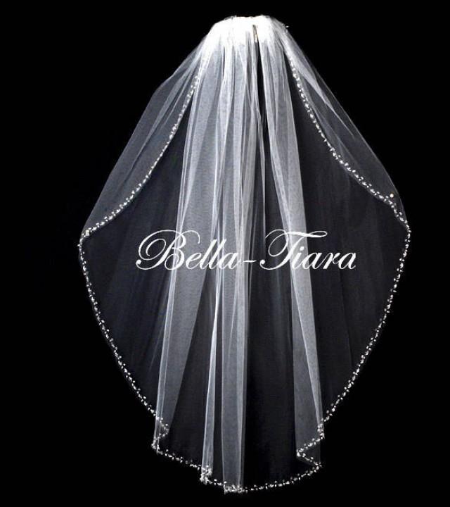 Cathedral Beaded Wedding Veil Cathedral Beaded Edge Veil Chapel Beaded Veil Cathedral Crystal 