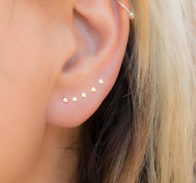 SALE Tiny Stud Earrings Tiny Dot Studs Small Stud Earring Tiny Gold Studs Earrings Tiny