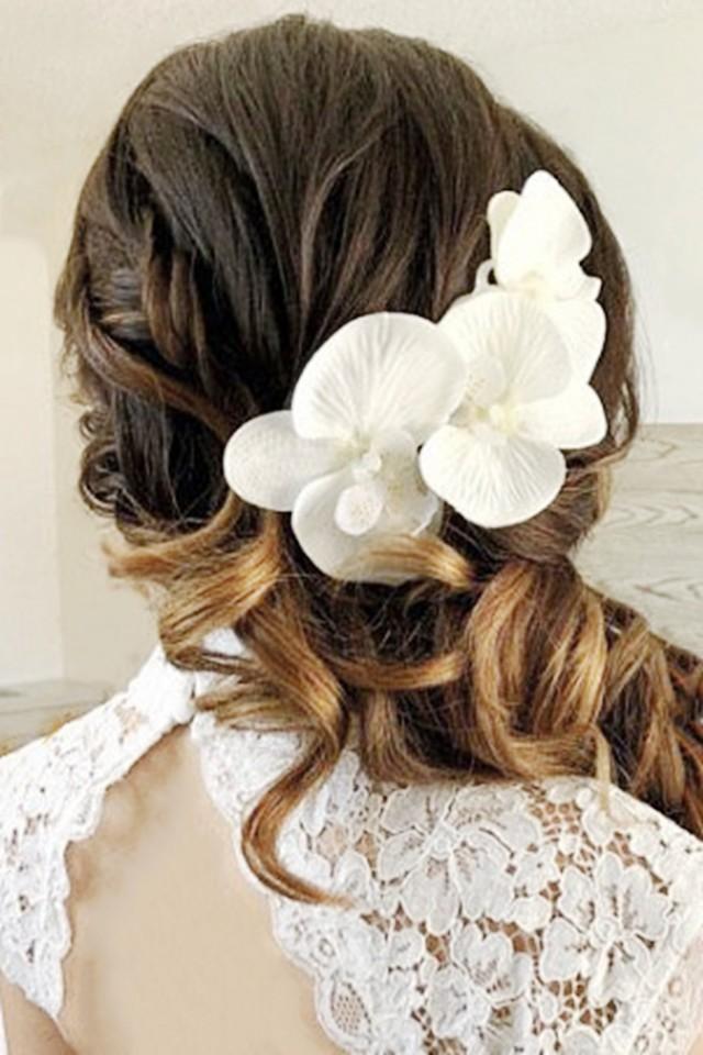 white flower pins for hair