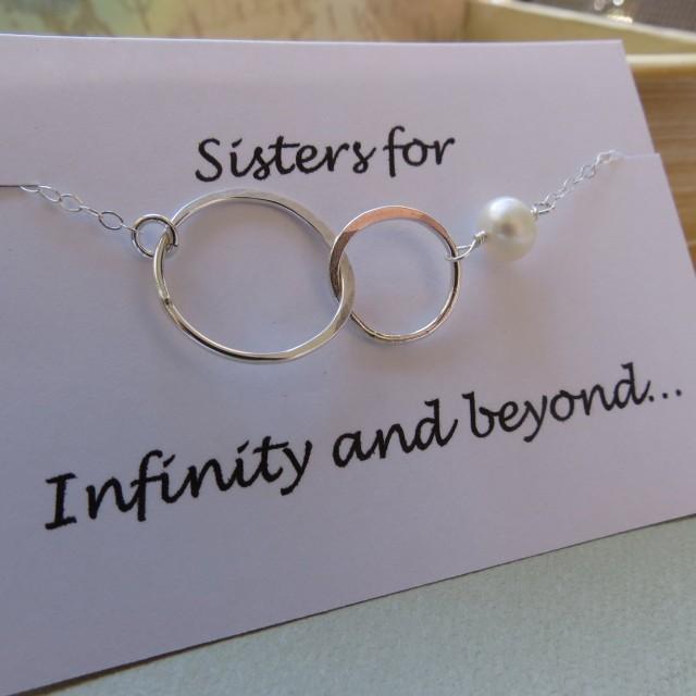 Sister Necklace, Interlocking Circle Necklace, Friendship Necklace