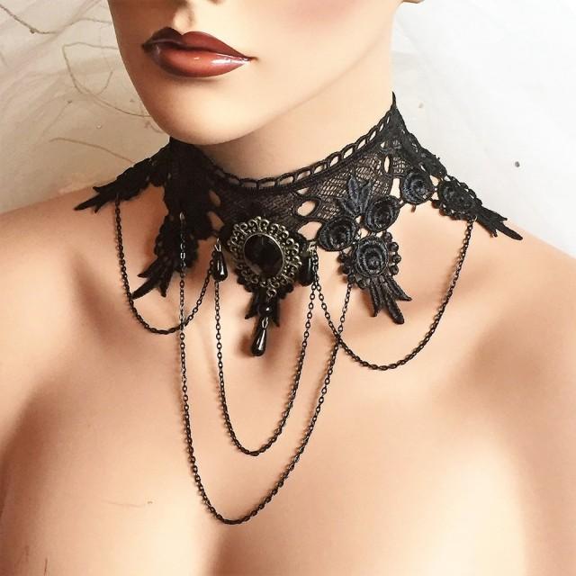 Wedding Jewelry, Choker Collar Necklace, Vintage Inspired Victorian