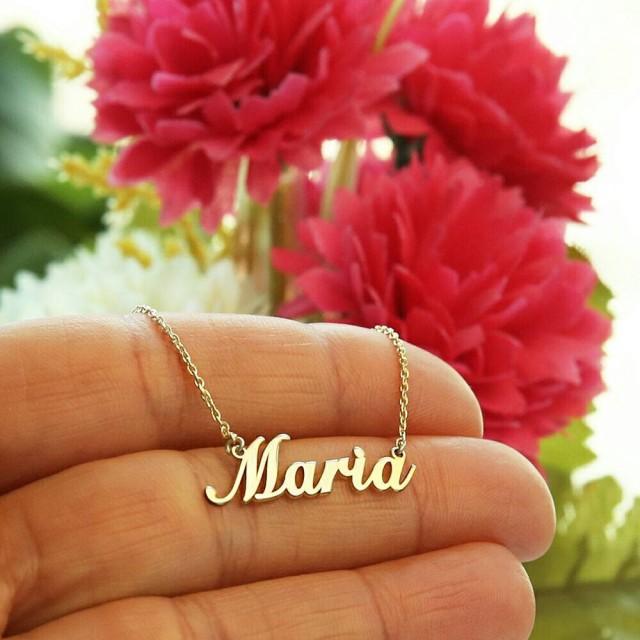 custom name necklace 14k gold