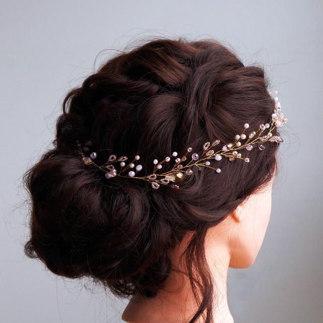 Bridal Hair VineWedding Hair VineRose Gold Hair Vine Long Hair Vine