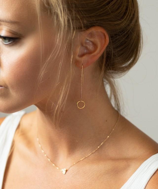 Long circle earrings clearance