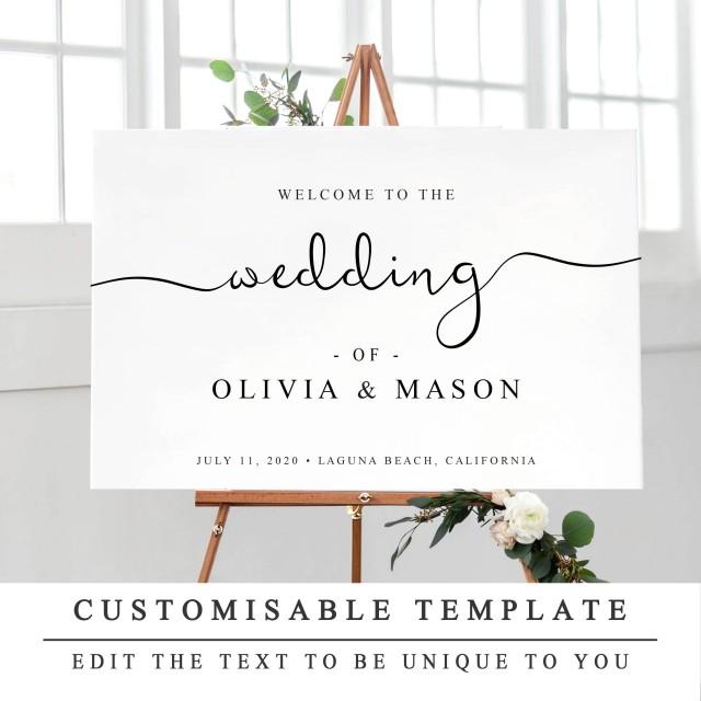 Printable Wedding Welcome Sign Template, Wedding Welcome Template ...
