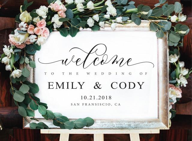 Free Editable Wedding Welcome Sign Template Elegant Black And White Wedding Instant Download Printable Printable Market