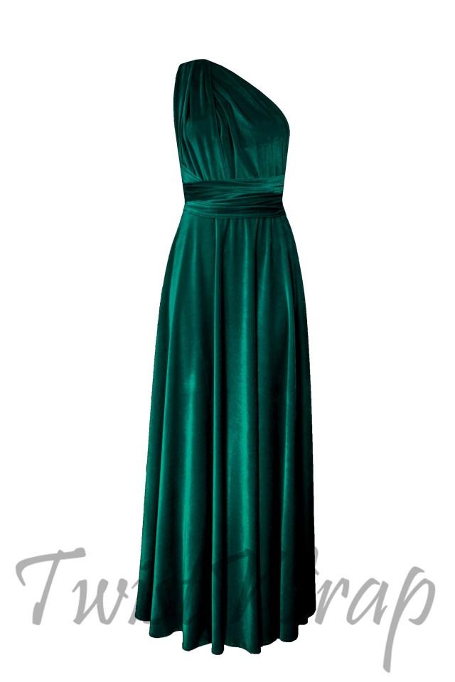 Velvet Dress Dark Green Infinity Dress Bridesmaids Dress Long