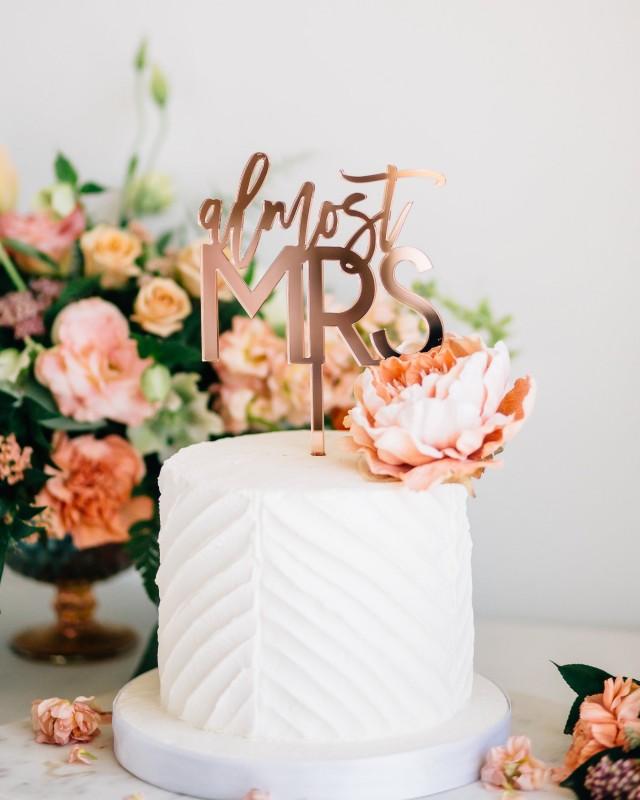 Almost Mrs Laser Cut Bridal Shower Cake Topper 5 5 Acrylic Cake Topper Custom Bridal Shower Sign Engagement Decor Trendy Design 2925713 Weddbook
