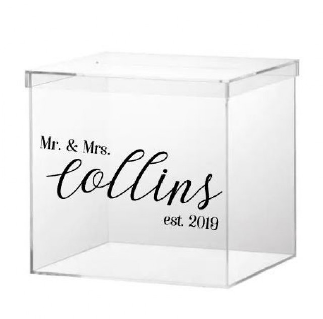 Wedding Card Box Personalized, Wedding Money Box, Clear Acrylic Card