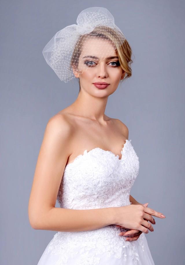 Full Double Layer Bandeau Birdcage Veil Bandeau Veil, Birdcage Veil