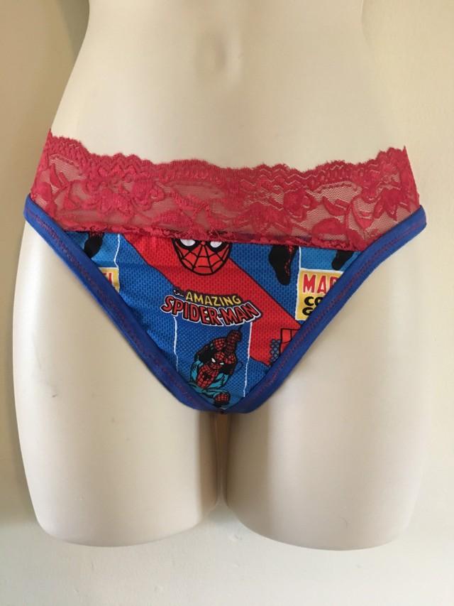 Sexy Red Lace Spiderman Gstring Thong Panties Spiderman Panties