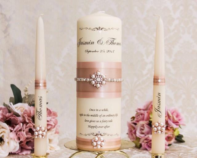 gold wedding candles