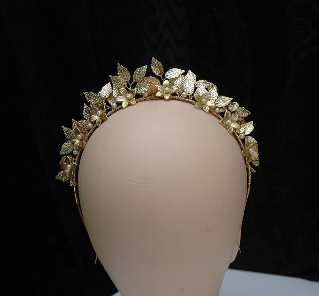 Gold Leaf Crown, Delicate Wedding Leaf Hair Accessories, Wedding