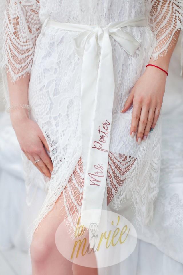 Lace Robe, Bride Robe, Personalized Bride Robe, Bridal Robe, Wedding