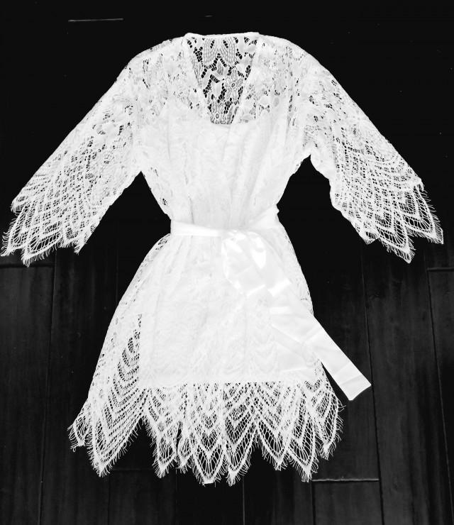 white lace wedding robe