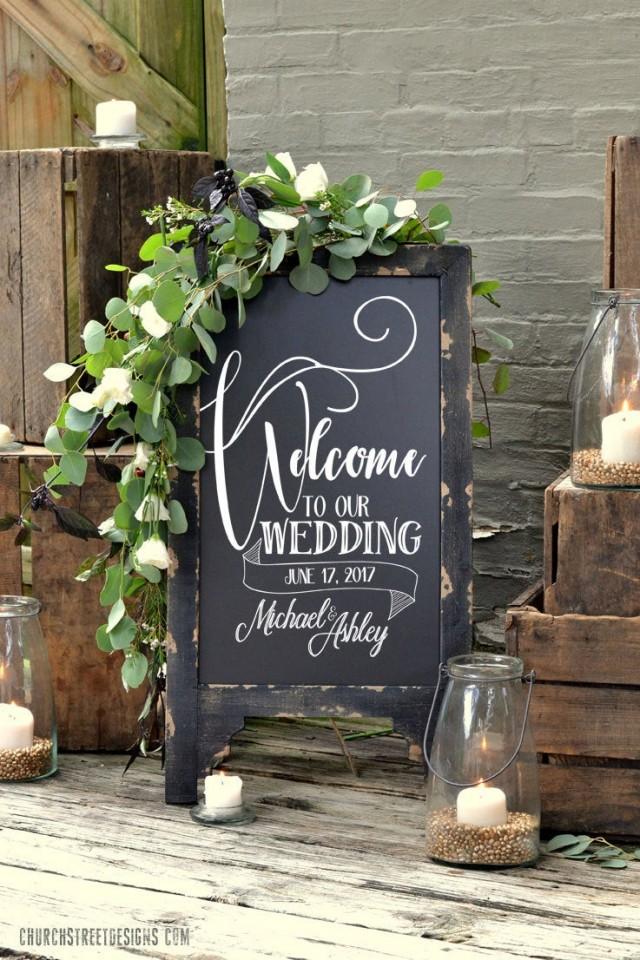 Wedding Chalkboard With Message, Double Sided Chalkboard, Chalkboard