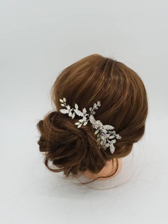 silver wedding hair pieces