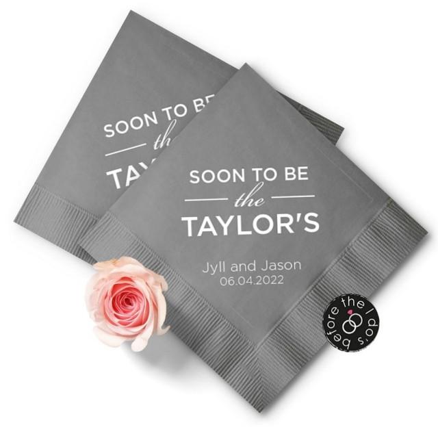 Soon To Be The {Last Name} Engagement Party Napkins /// Rehearsal