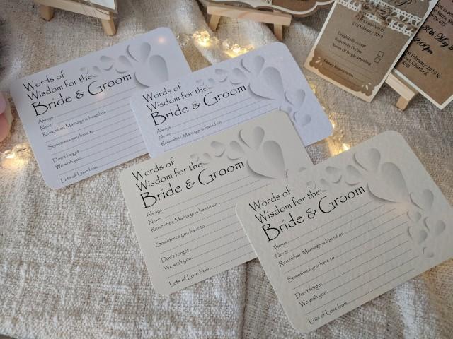 KRAFT ADVICE CARDS FOR THE BRIDE & GROOM Rustic Wedding Guest Book Alternative