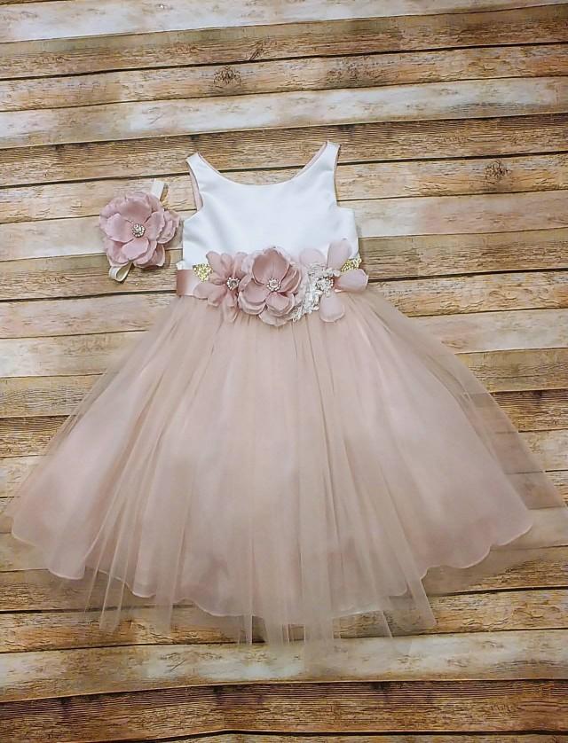 Flower Girl Dress,FREE SHIPPING,White Dress, Baby White Dress, Blush