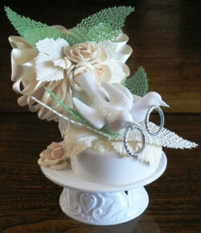 Vintage Wedding DOVES WEDDING Cake Topper In Original Box