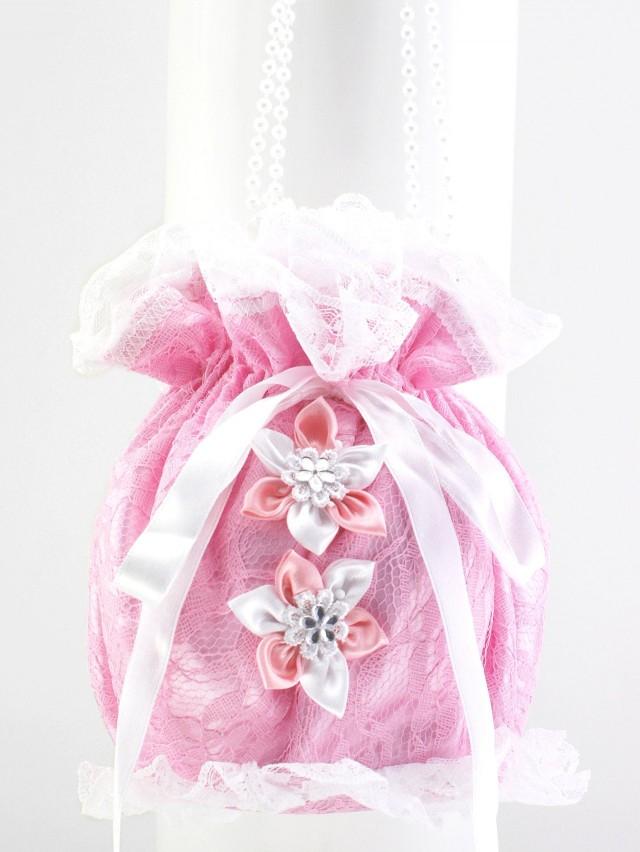 Bridal Wedding Clutch Pink Lace Pompadour Bag Bridal Romantic Clutch