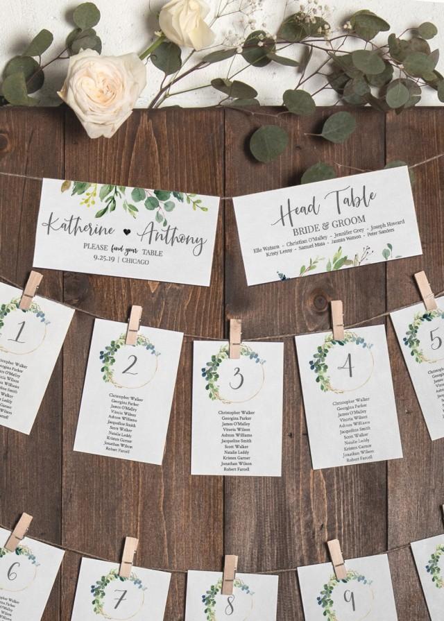 Seating Chart Template Editable, Wedding Seating Chart Template