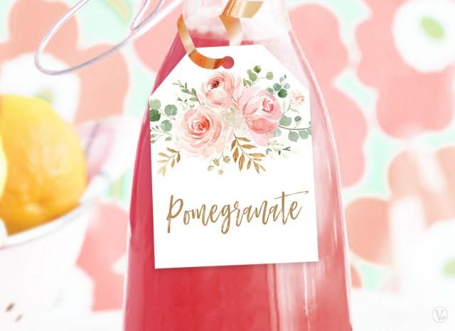 Mimosa Bar Juice Tags, Printable Mimosa Bar Juice Tag Template, Bridal ...