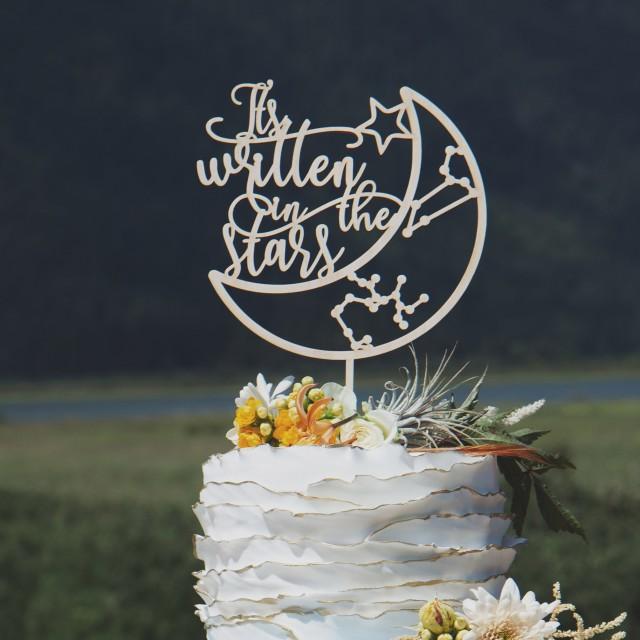 It's Written In The Stars Custom Wedding Cake Topper, Zodiac Sign Cake